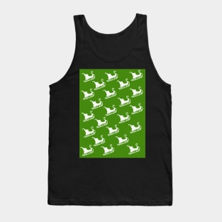 Santa's sleigh green christmas random pattern Tank Top